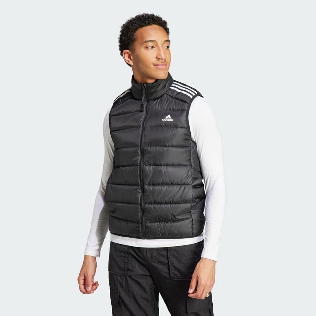 adidas Essentials 3-Stripes Light Down Vest Black 2XL Mens Product Image