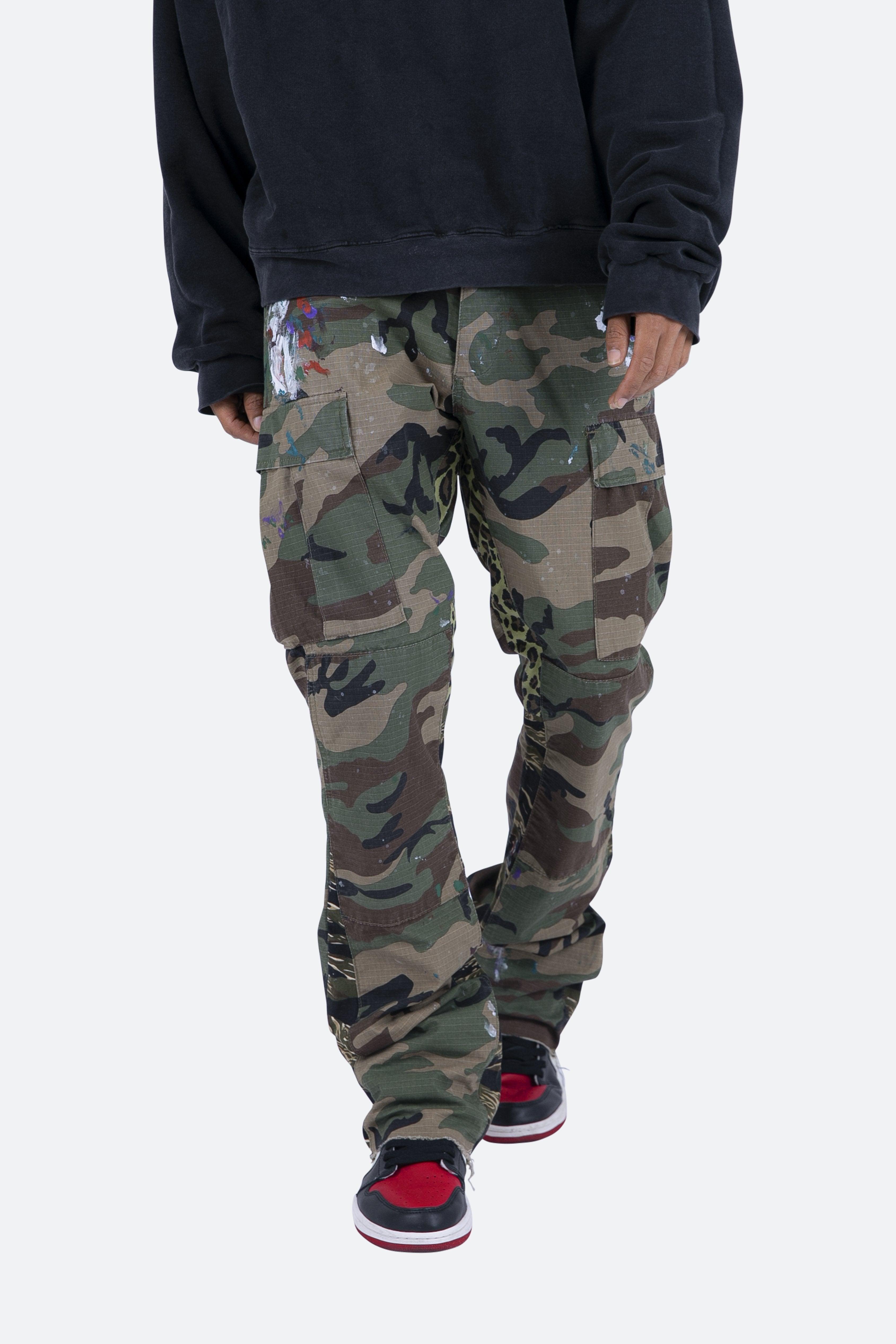 Contrast Bootcut Cargo Pants - Woodland Camo Male Product Image