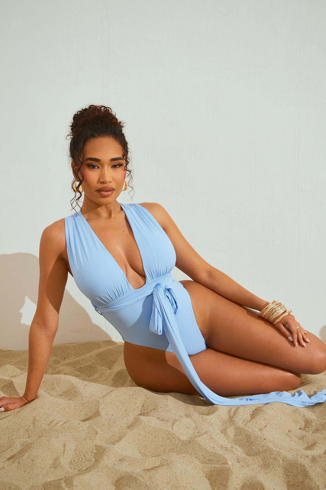 Sunny Beach Days 1 Piece Swimsuit - SkyBlue Product Image