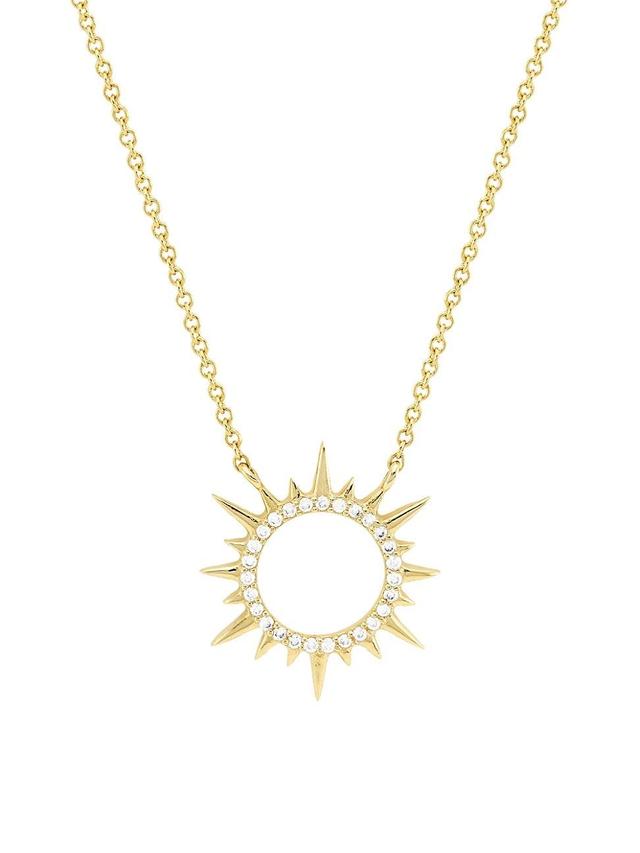 Womens 14K Yellow Gold & 0.06 TCW Diamond Mini Open Starburst Pendant Necklace - Yellow Gold Product Image