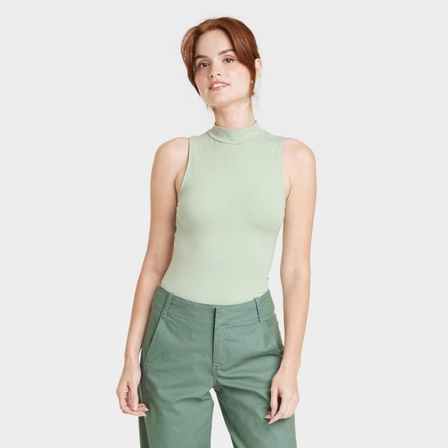 Women&#39;s Ribbed Mock Turtleneck Tank Bodysuit - A New Day&#8482; Product Image