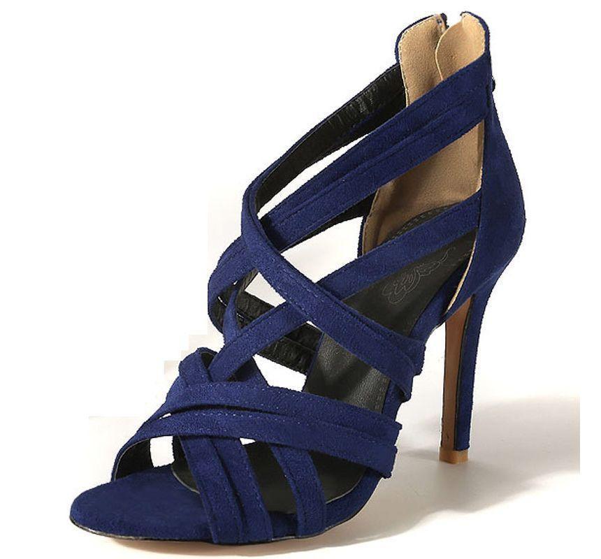 Faux Suede Strapped High Heel Sandals Product Image