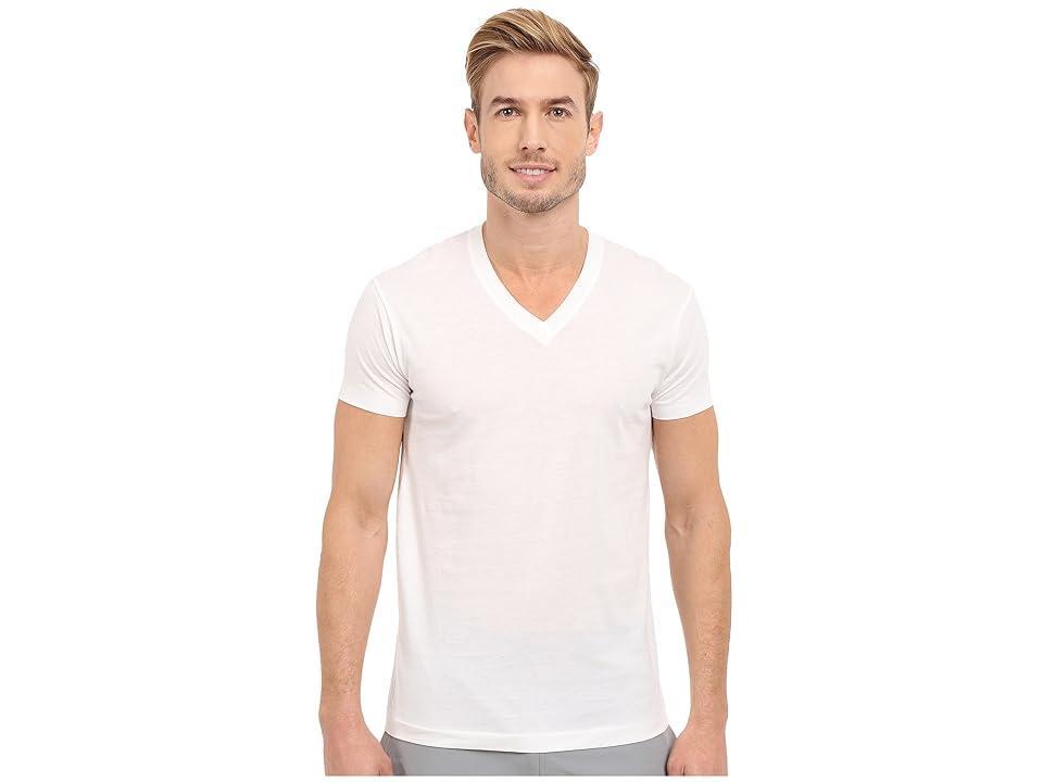 2(X)IST Pima Cotton Short Sleeve V-Neck (White) Men's T Shirt Product Image