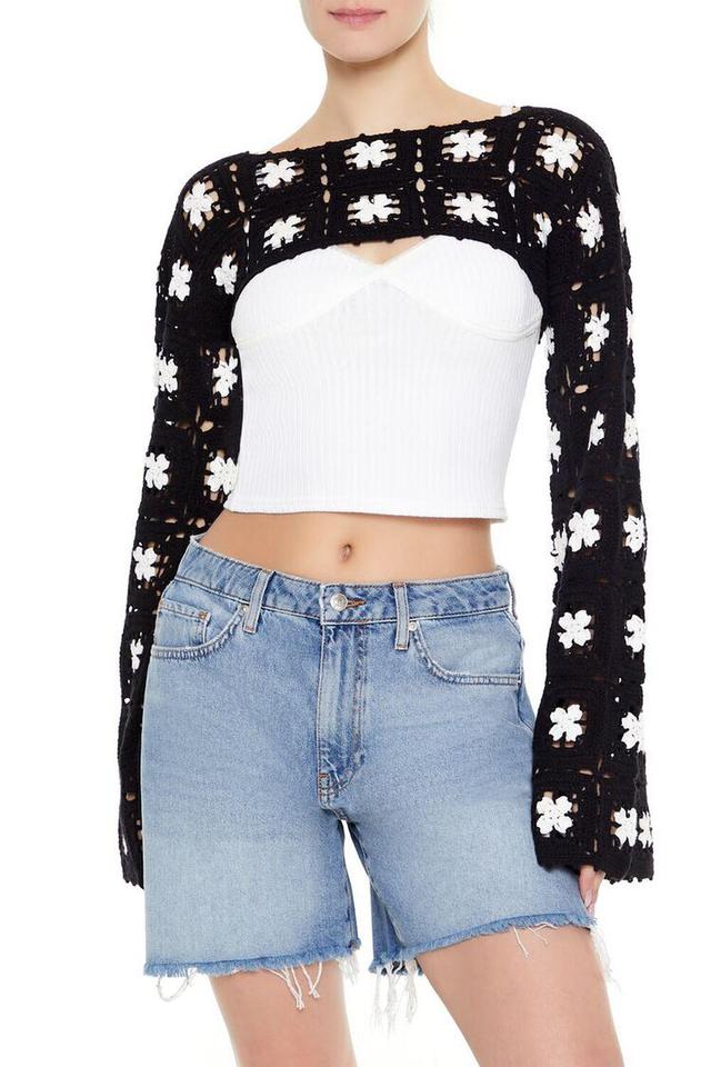 Crochet Floral Shrug Sweater | Forever 21 Product Image