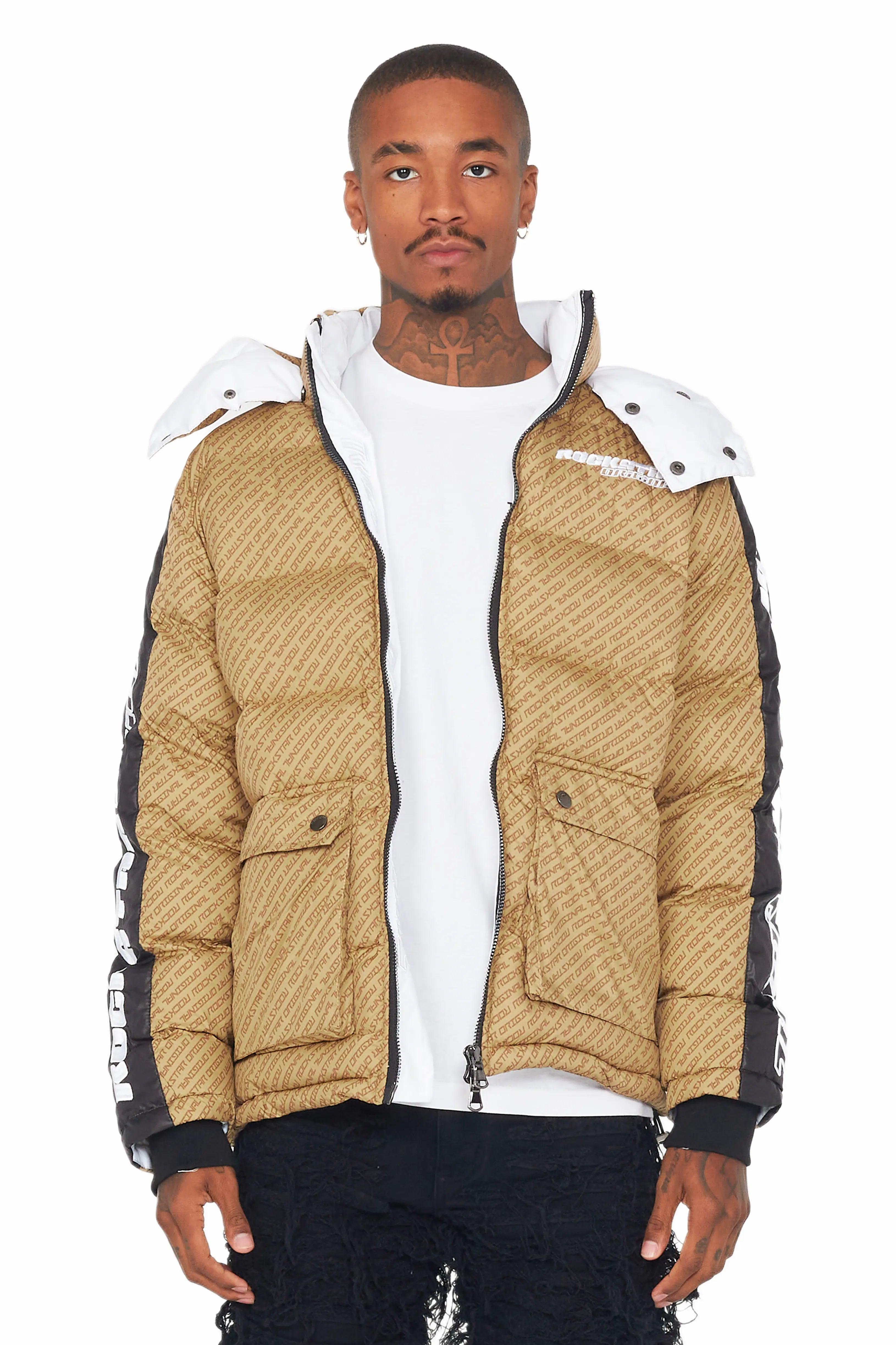 Bryson Puffer Jacket- Beige Male Product Image