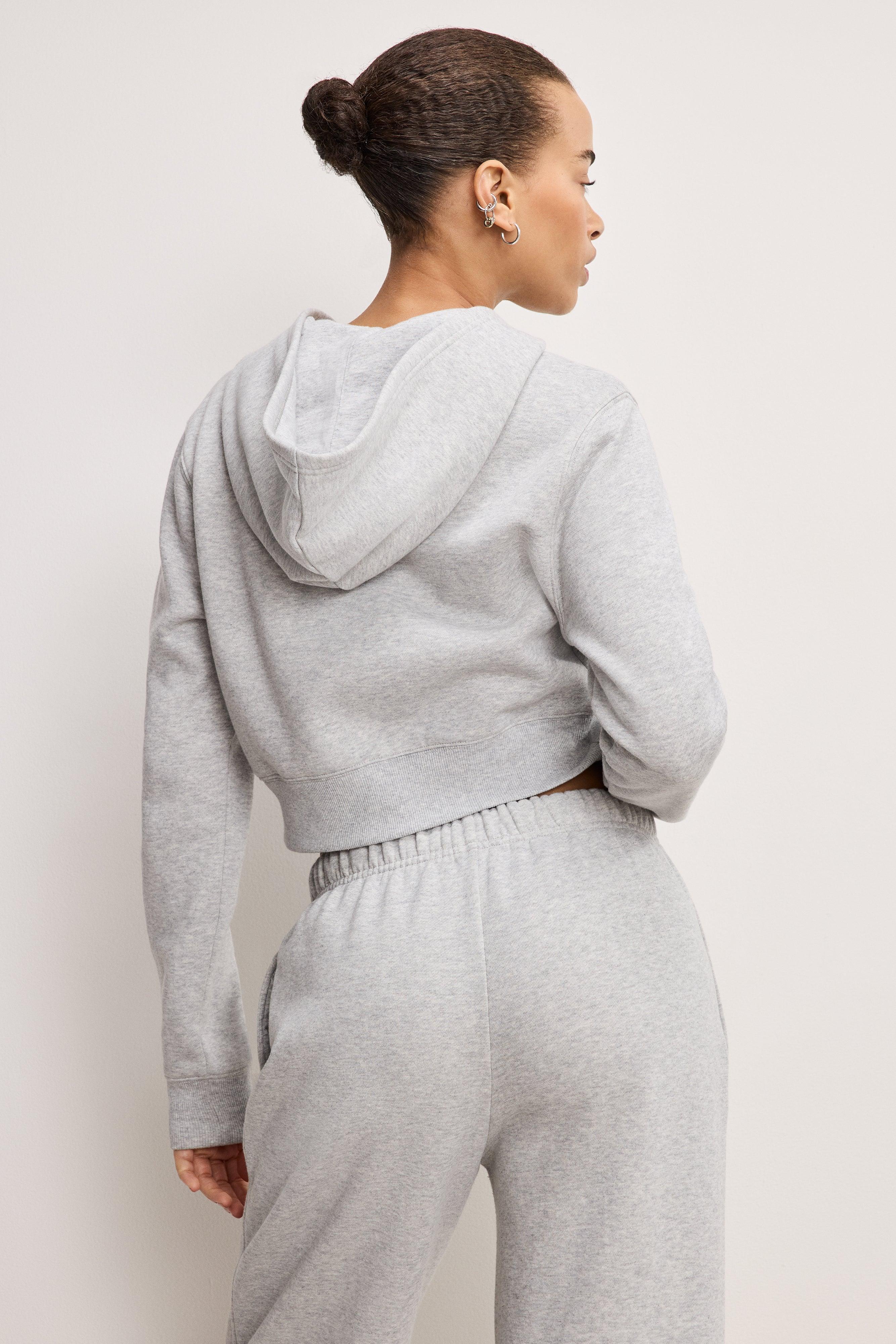 BRUSHED FLEECE ZIP HOODIE | HEATHER GREY001 Product Image