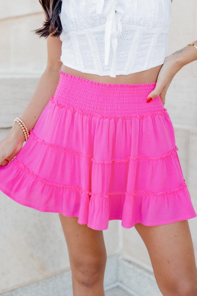 Through The Garden Pink Solid Mini Skort FINAL SALE Product Image