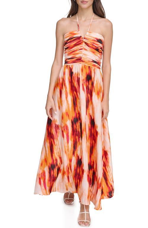 DKNY Tie Dye Halter Neck Satin Maxi Dress Product Image