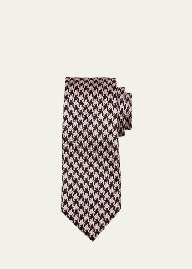 Mens Mulberry Silk Houndstooth Tie Product Image