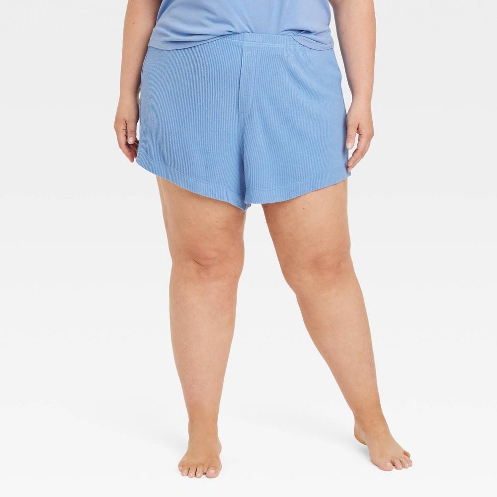 Womens Cozy Ribbed Shorts - Auden Blue 3X Product Image