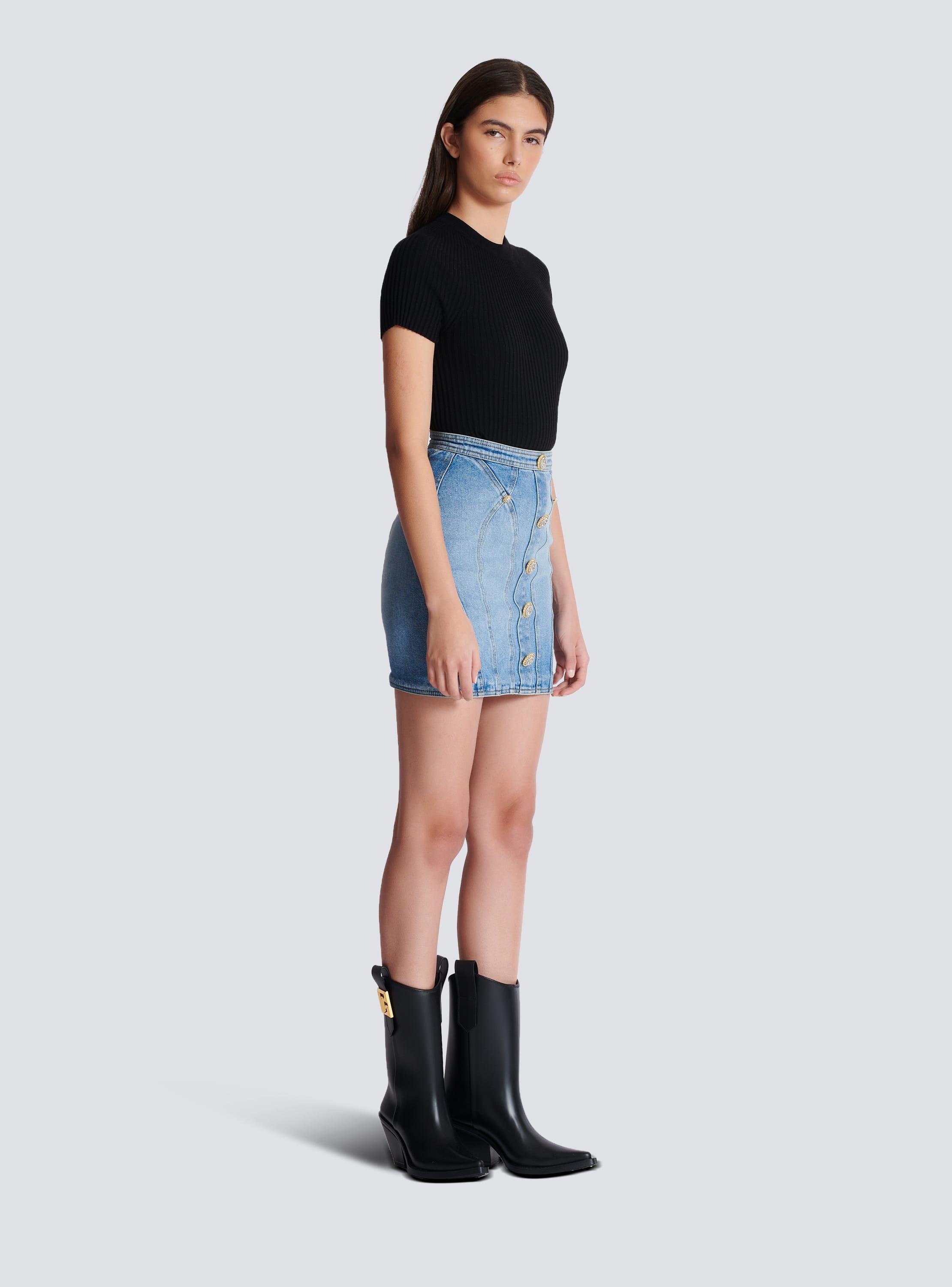 Buttoned denim skirt Product Image