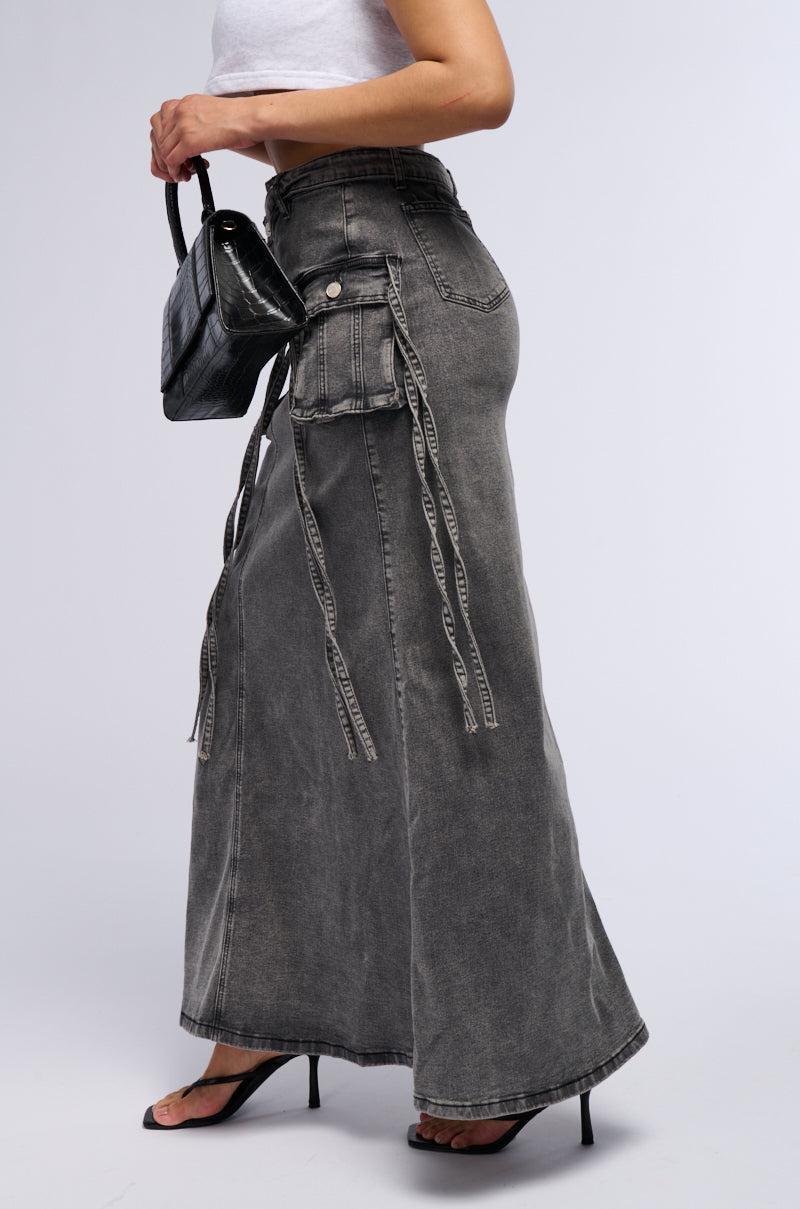 LOVE HATE THING DENIM MAXI SKIRT Product Image