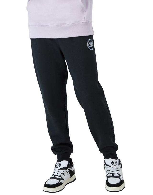 Mens Champion Powerblend Graphic Joggers, Chrome C, 31 Black XL Product Image