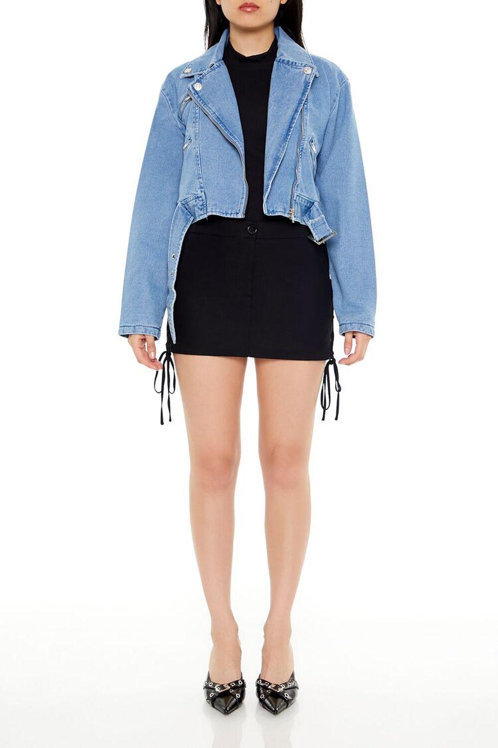 Belted Denim Moto Jacket | Forever 21 Product Image