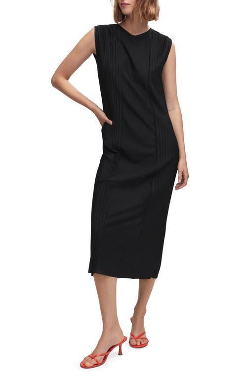 MANGO Pleated Sleeveless Midi Dress Product Image