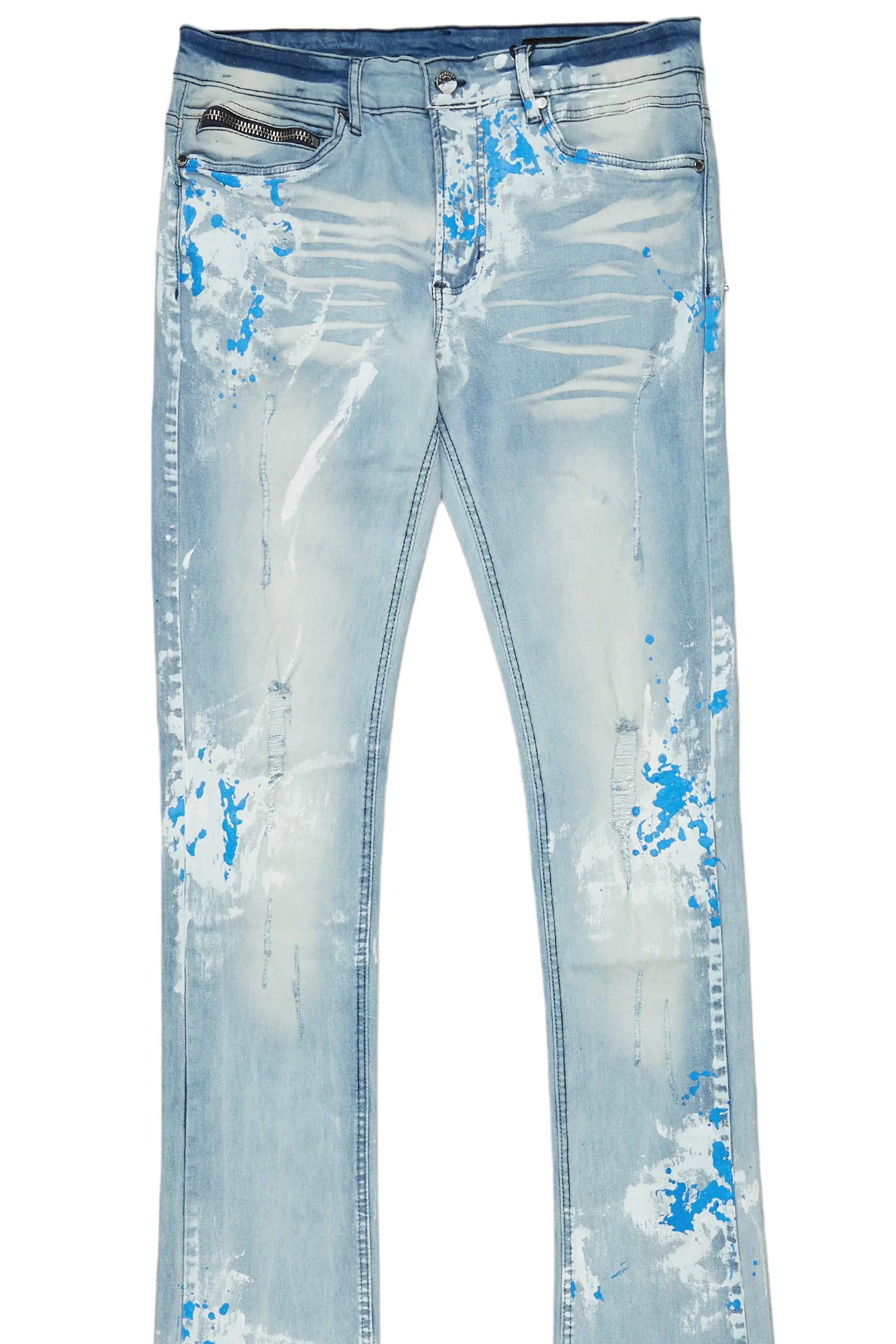 Baraz Blue Painter Super Stacked Flare Jean Male Product Image