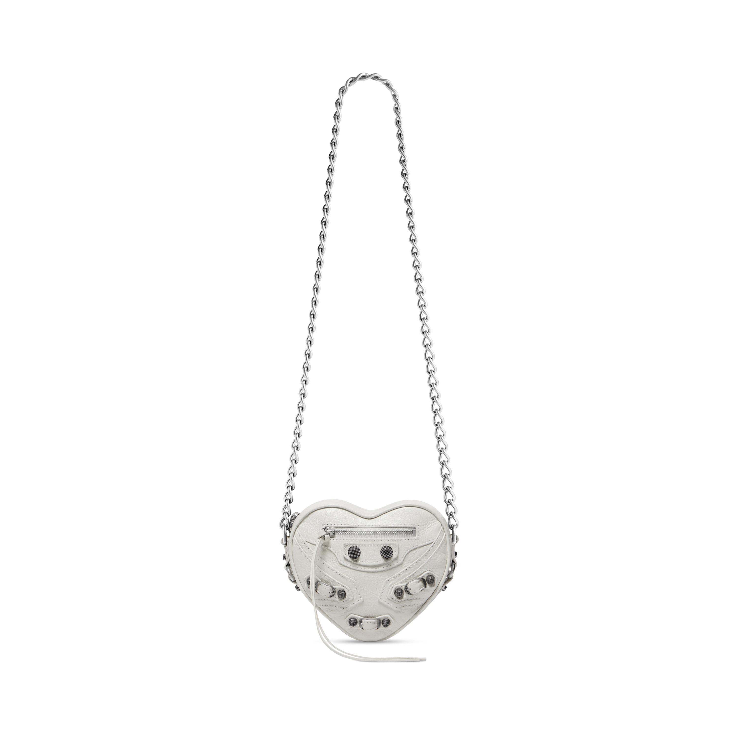 Women's Le Cagole Heart Mini Bag  in Optic White Product Image