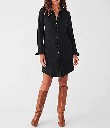 Faherty Button Front Legend Sweater Knit Shirt Dress Product Image