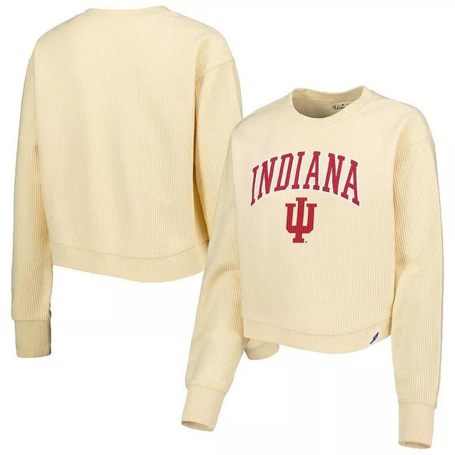 Womens League Collegiate Wear Cream Indiana Hoosiers Classic Campus Corded Timber Sweatshirt Product Image