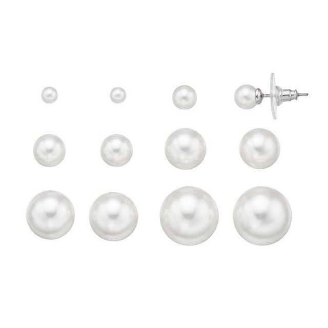 Simply Vera Vera Wang Simulated Pearl Stud Earring Set, Womens, White Product Image