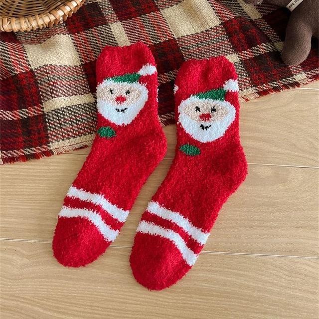 Christmas Cartoon Fleece Socks Product Image