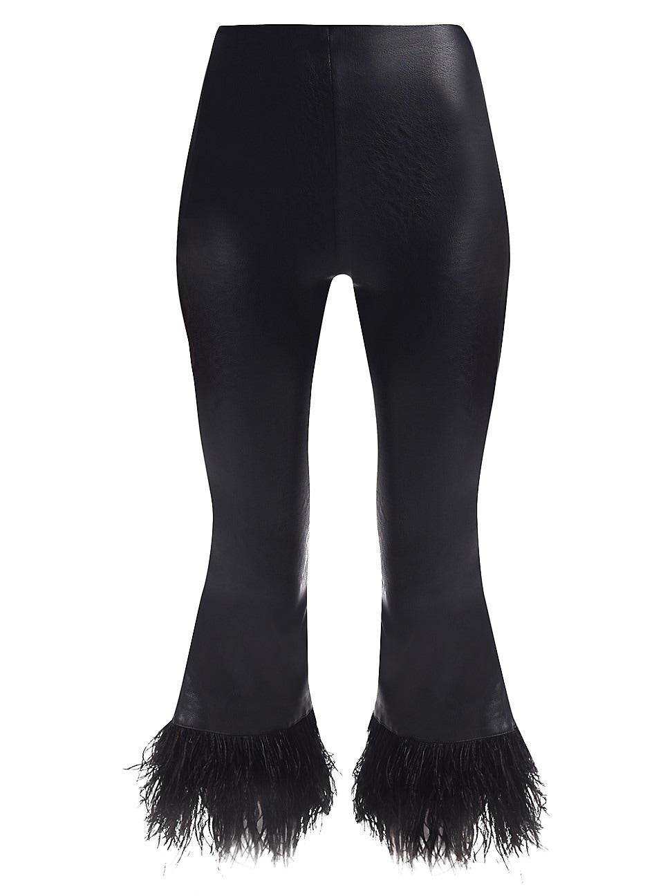 Womens Faux Leather Feather Flare Leggings Product Image