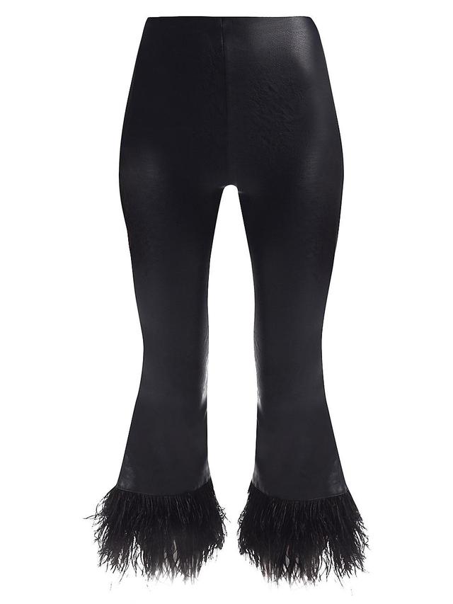 Womens Faux Leather Feather Flare Leggings Product Image