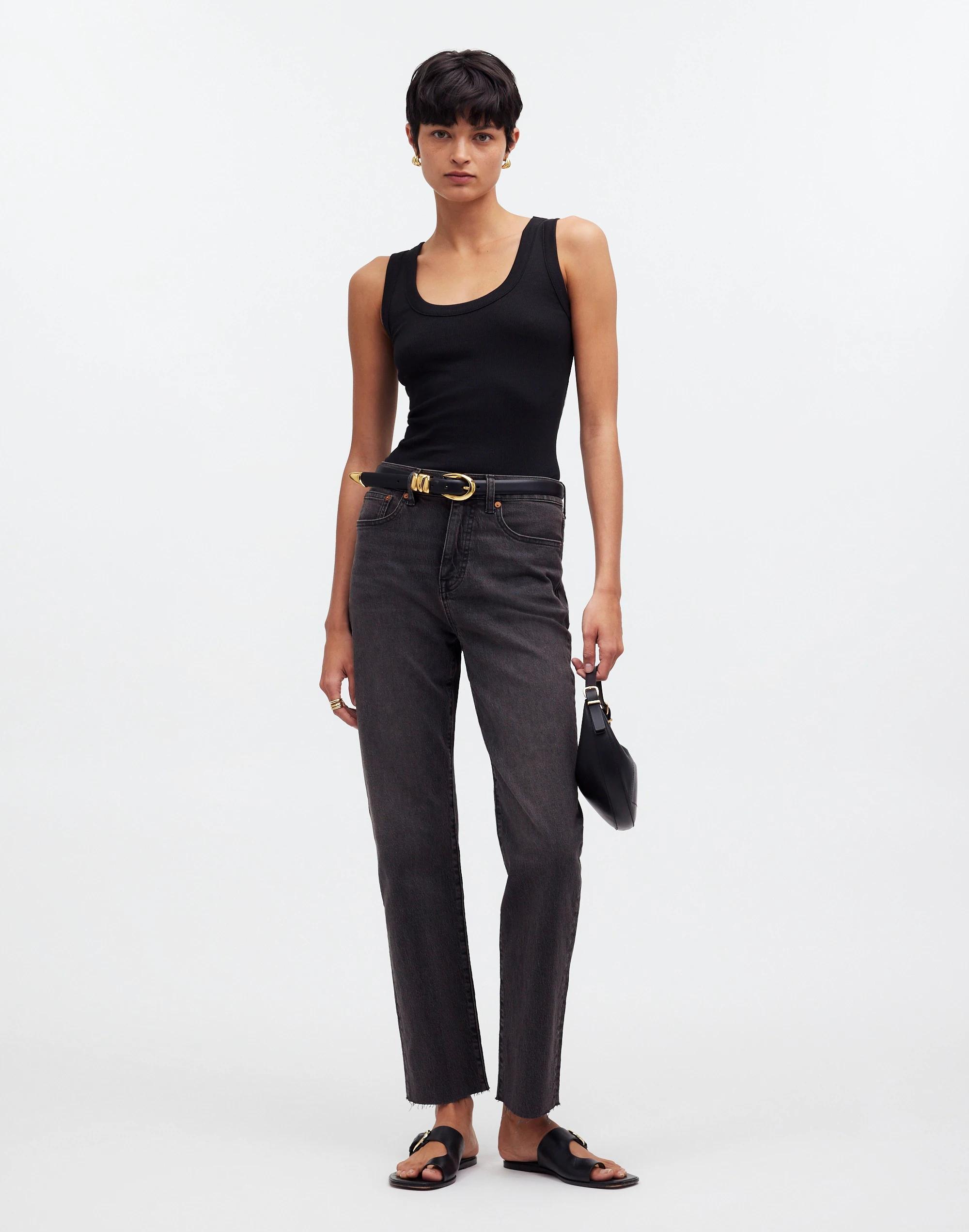 The '90s Straight Crop Jean in Washed Black product image