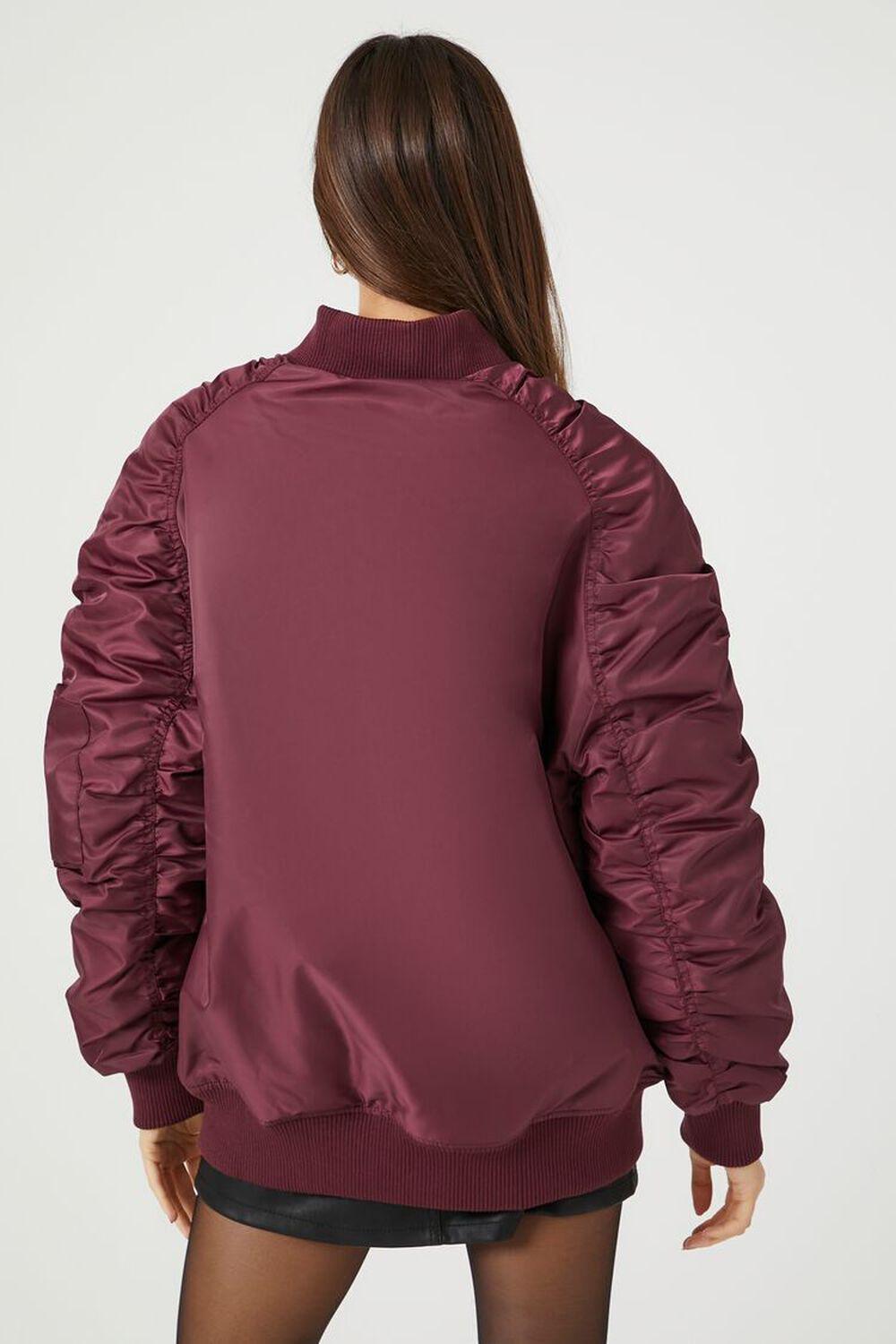 Oversized Zip-Up Bomber Jacket | Forever 21 Product Image