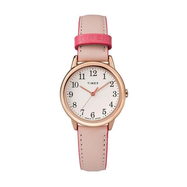 Timex Womens Easy Reader Leather Watch - TW2R62800JT Pink Product Image