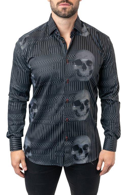 Maceoo Fibonacci Skulls Ghost Contemporary Fit Button-Up Shirt Product Image