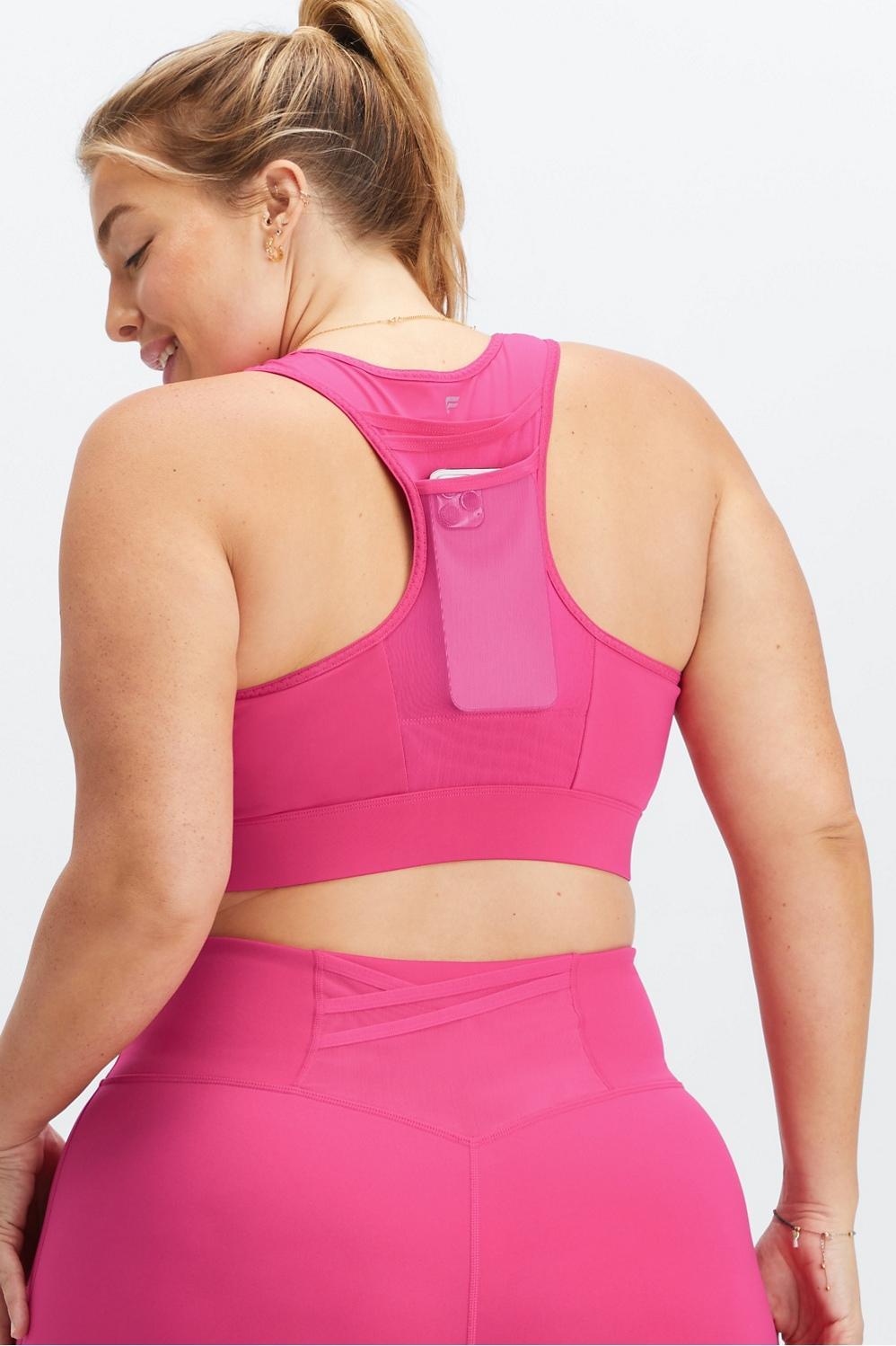 Fabletics Trinity High Impact Sports Bra Womens pink plus Size 4X Product Image