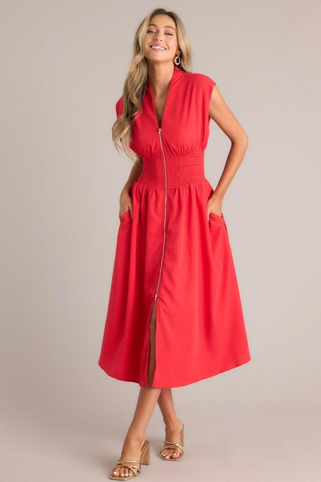 Circle Of Friends Red Midi Dress Product Image