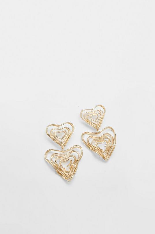 Double Heart Wire Earrings product image