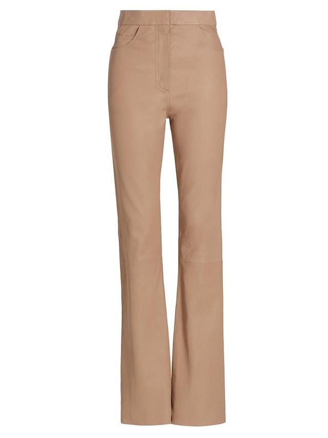 Womens Stretch Leather Flared Pants Product Image