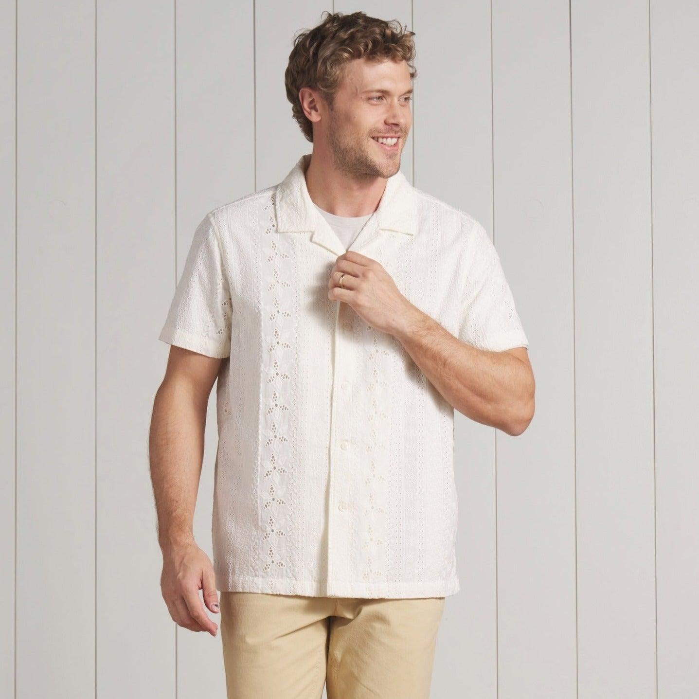 The Resort Embroidered Shirt - Ecru Product Image