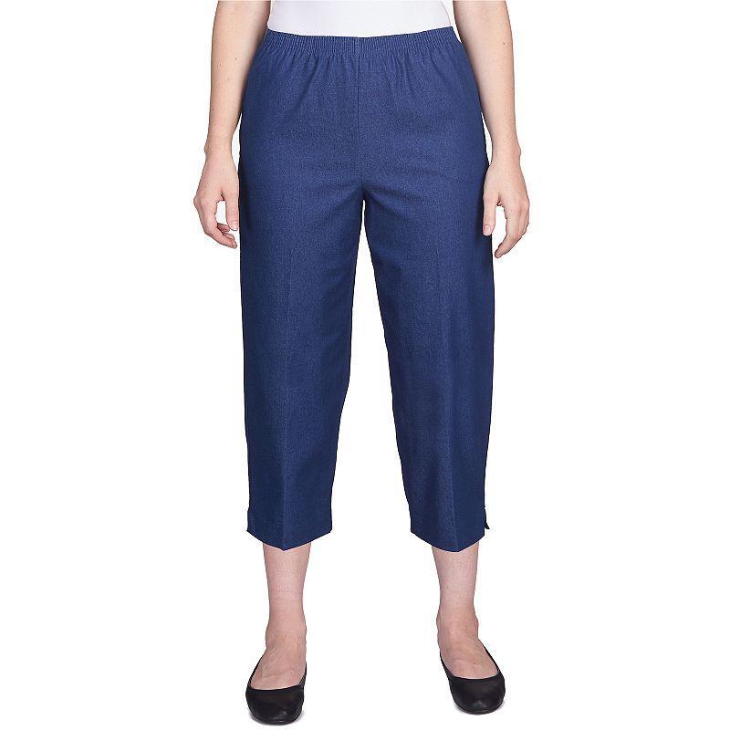 Alfred Dunner Classics Pull-On Cropped Denim Pants Product Image