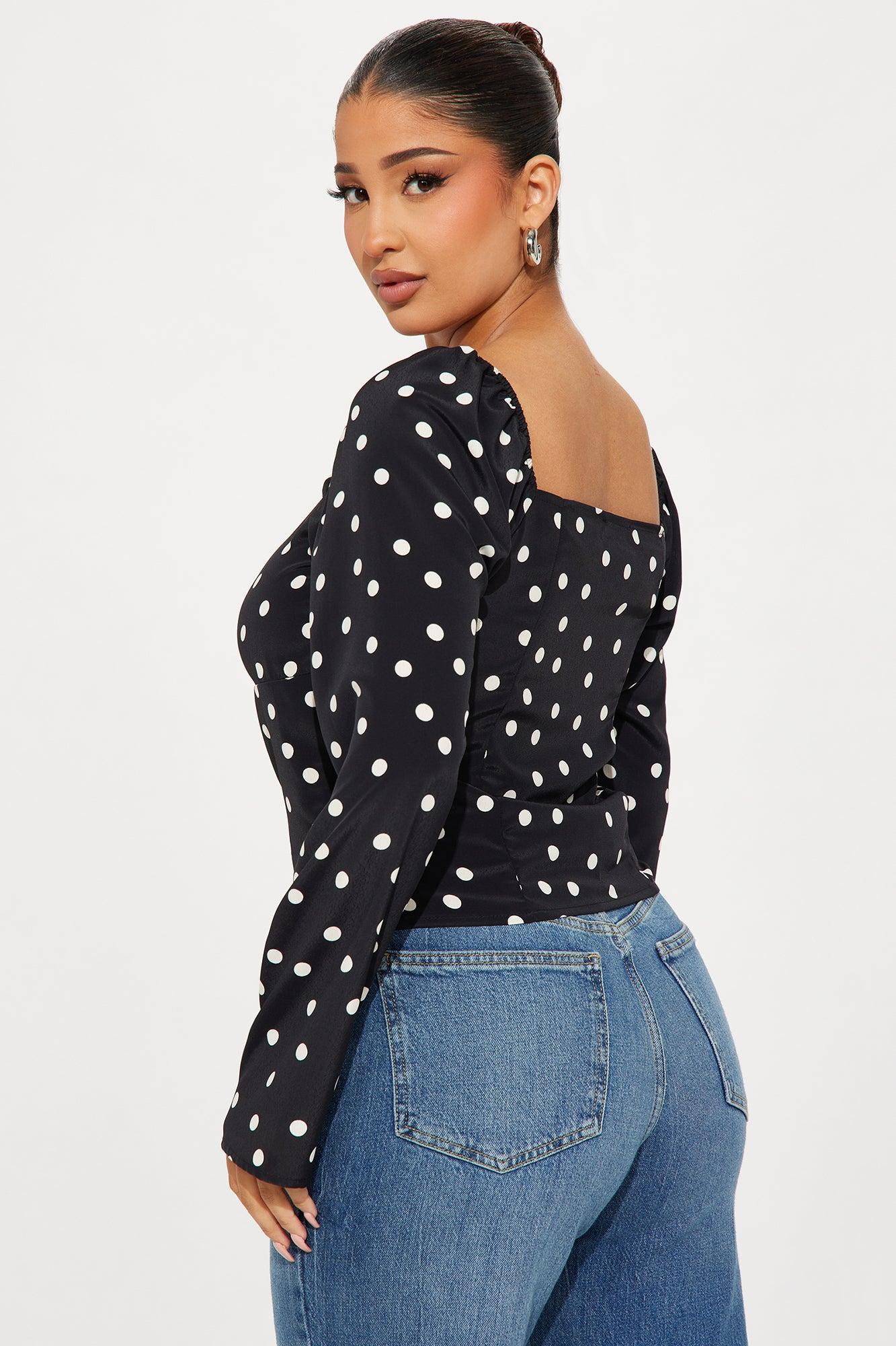 Take Me Away Blouse Top - Black/White Product Image