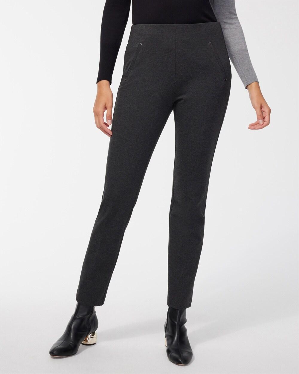 Petite Juliet Ponte Trim Detail Ankle Pants product image