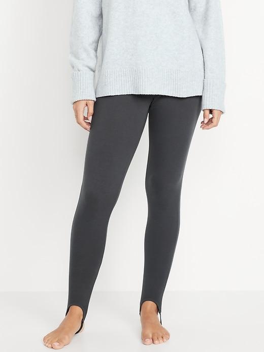 High-Waisted Fleece-Lined Stirrup Leggings Product Image