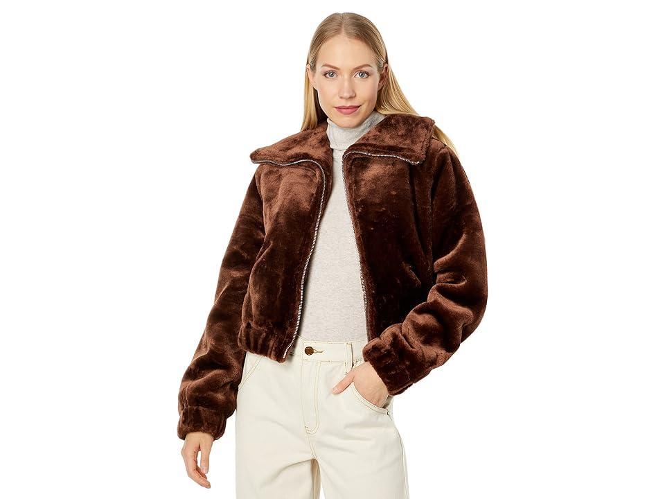 Blank NYC Faux Fur Bomber in Self Care Women's Clothing Product Image