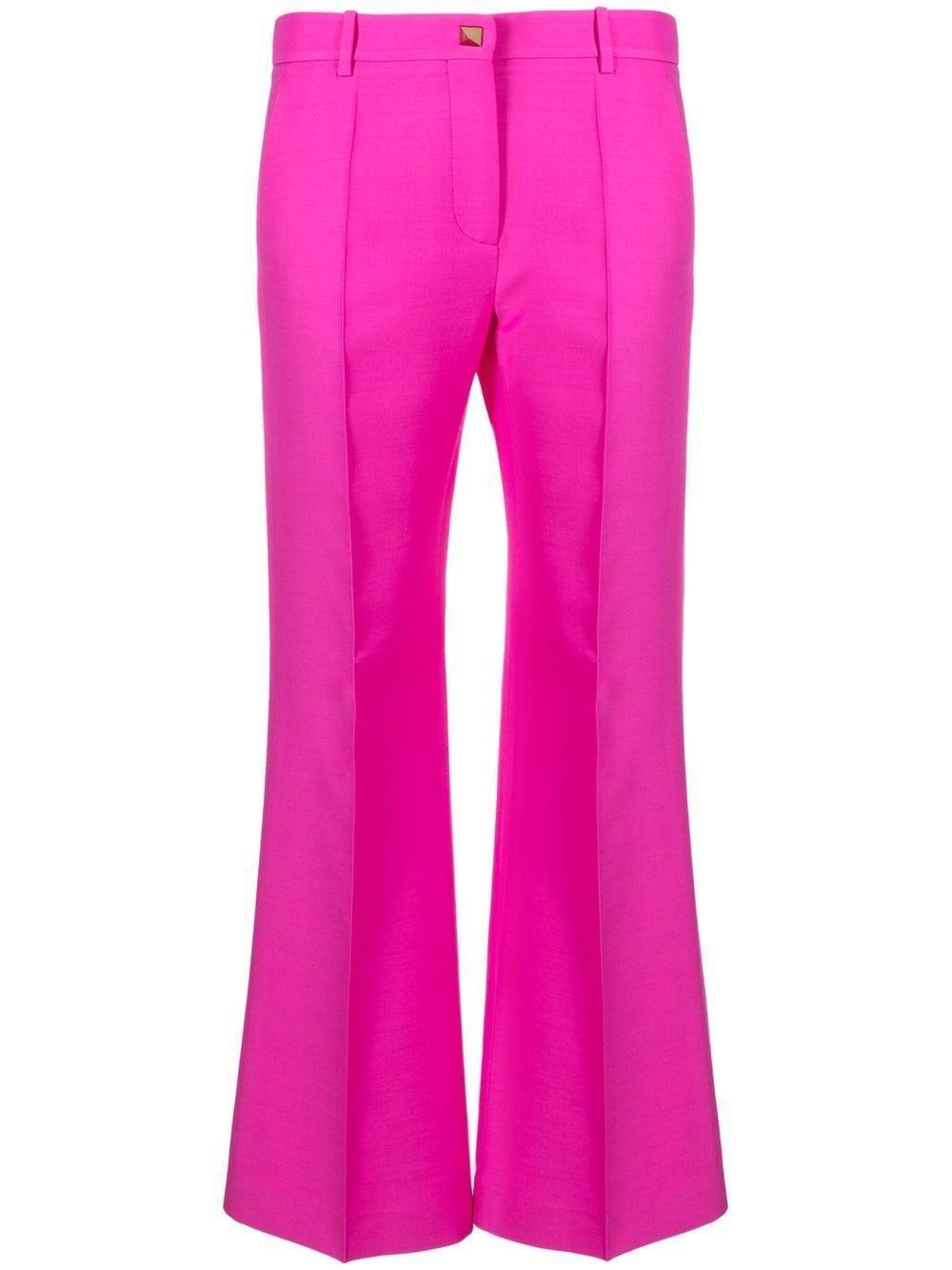 Flared Tailored Trousers In Purple Product Image