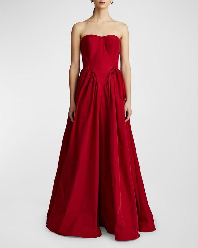 Womens Sweetheart Taffeta Strapless Gown Product Image