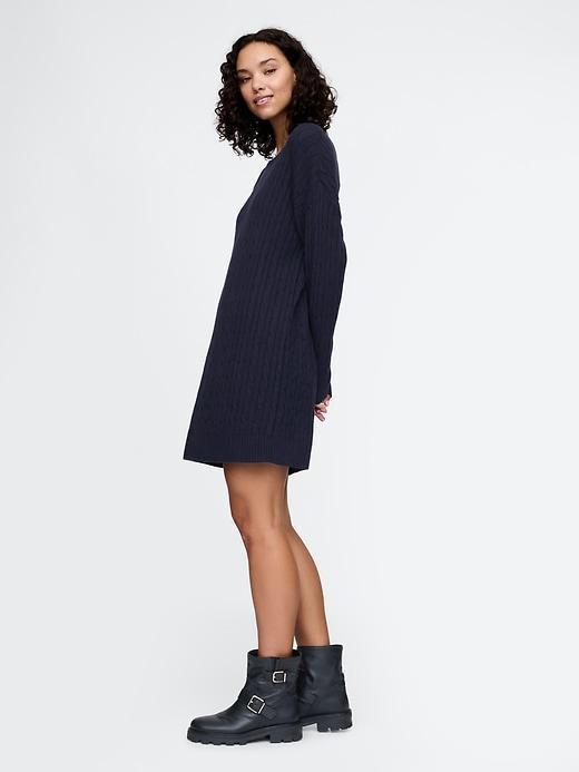 CashSoft Cable-Knit Mini Sweater Dress product image