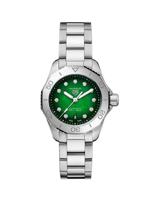 Womens Aquaracer Professional 200 Stainless Steel & 0.107 TCW Diamond Bracelet Watch/30MM Product Image