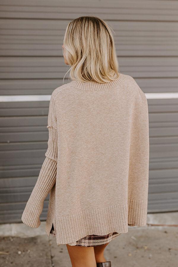 Falling Leaves Knit Sweater in Iced Latte Product Image