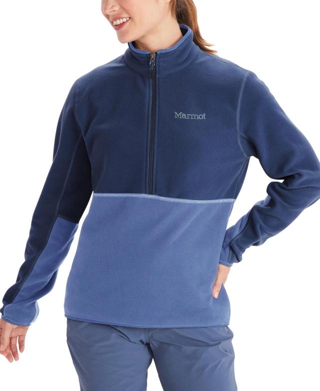 Marmot Womens Rocklin Half-Zip Colorblocked Fleece Jacket - Twilight Blue Product Image