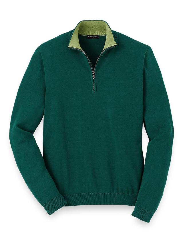 Supima Cotton Zip Mock Neck Sweater Product Image