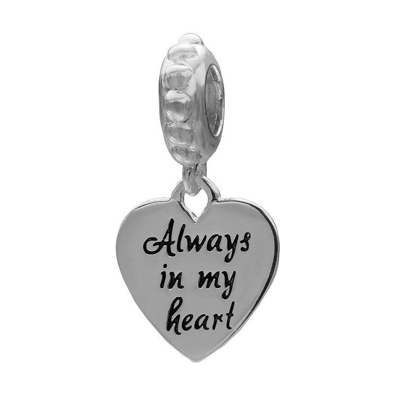 Individuality Beads Sterling Silver Always In My Heart Charm, Womens Product Image