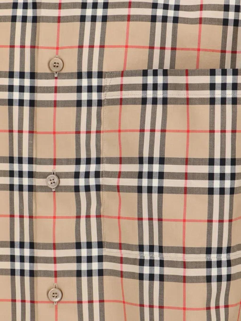 Beige Check Shirt Product Image